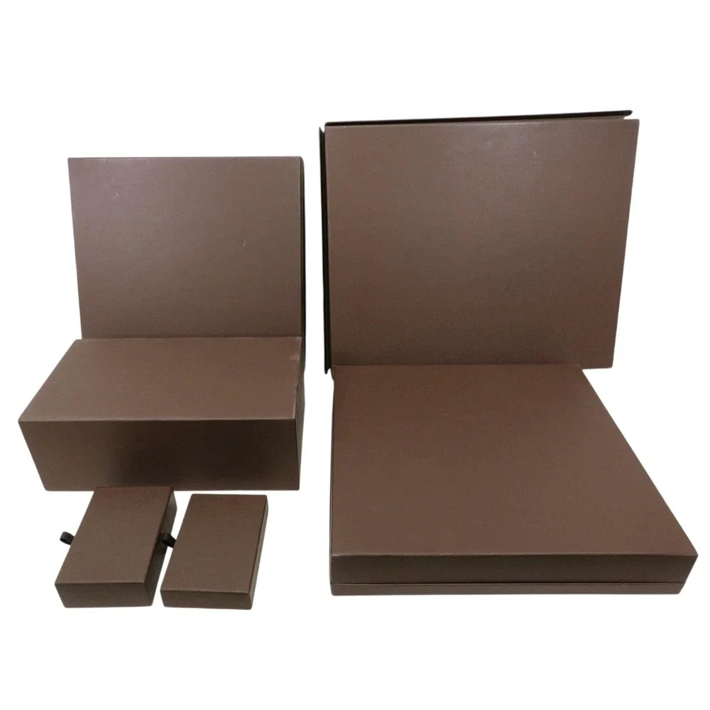Authentic Louis Vuitton Brown Magnetic Drawer Gift Boxes Lot of 5 – Various Size